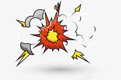 卡通飞火炸弹爆炸红色烟火飞出矢量图高清图片