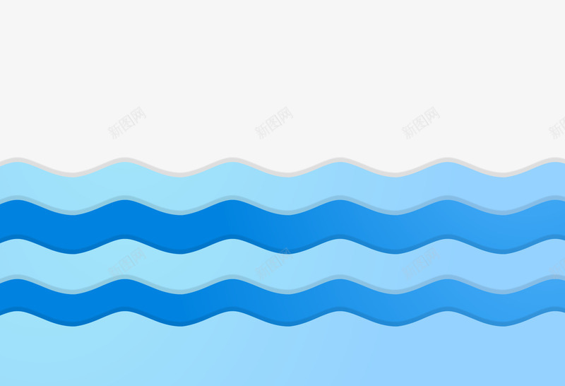 蓝色卡通波浪纹png免抠素材_新图网 https://ixintu.com 卡通海洋 波浪纹 流水纹 海波纹png 海浪 背景装饰 蓝色海洋