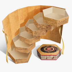 中秋节月饼盒子长方形月饼礼盒高清图片