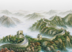 中国风长城古风山水长城高清图片