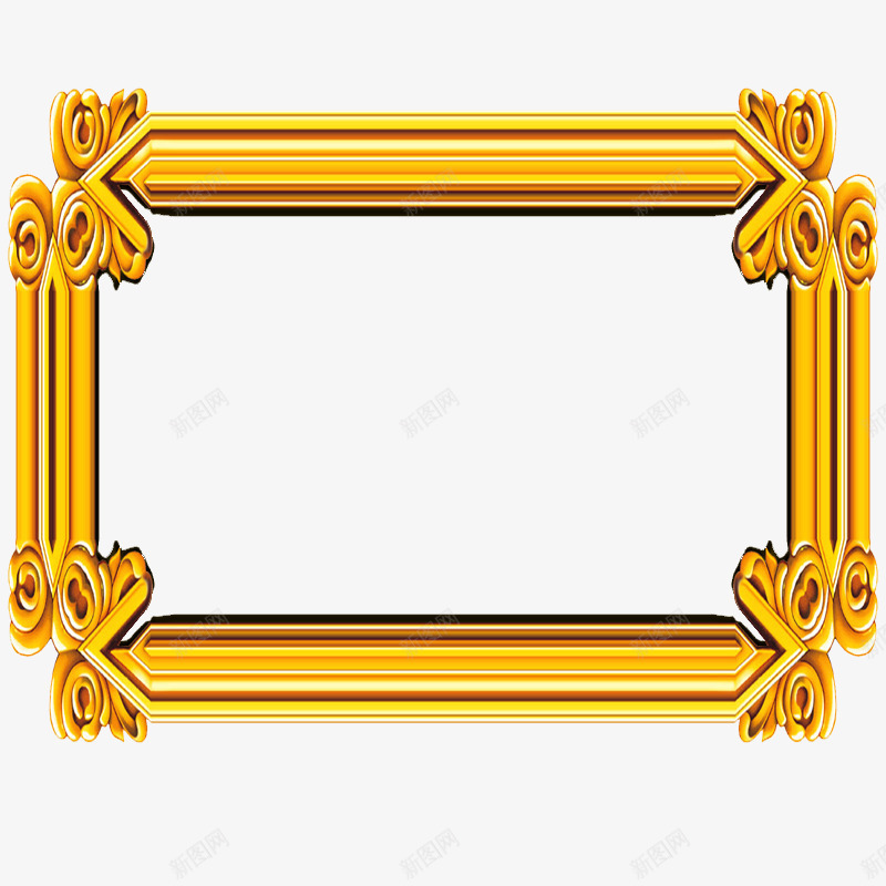 金色边框png免抠素材_新图网 https://ixintu.com 画框 相框 角花 边框 高端花边