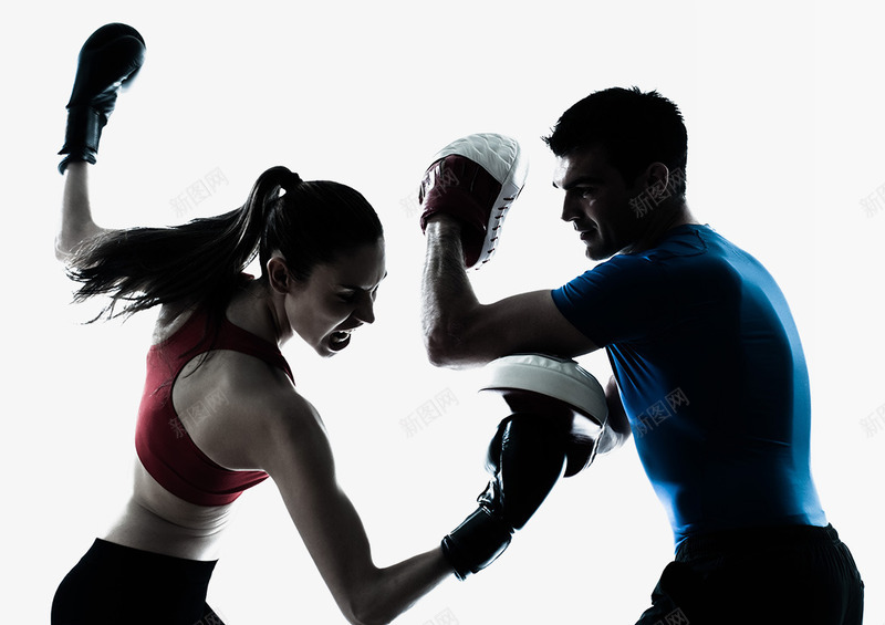 两个男女拳击运动员png免抠素材_新图网 https://ixintu.com 体育运动 健身运动 击拳 拳击对手素材 拳击比赛 拳击运动 比赛赛事 激情男女 运动员
