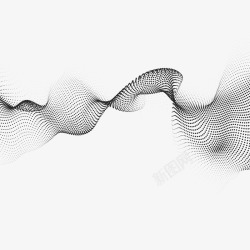 抽象点线动感几何波点元素图案高清图片
