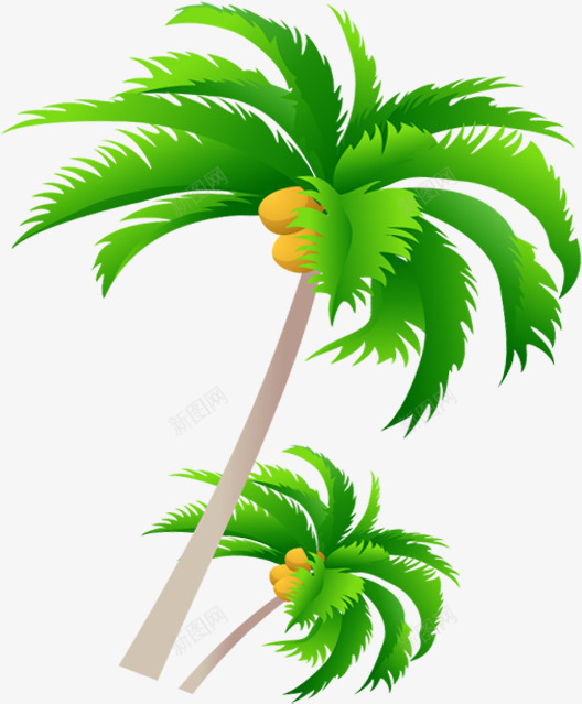 卡通夏日沙滩椰子树效果png免抠素材_新图网 https://ixintu.com 卡通 夏日 效果 椰子树 沙滩 设计
