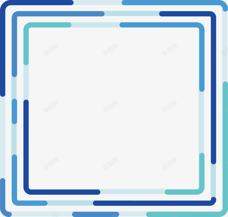 蓝色线性线条边框矢量图ai免抠素材_新图网 https://ixintu.com 相框 矢量png 线性 线条相框 蓝色相框 蓝色线条 矢量图