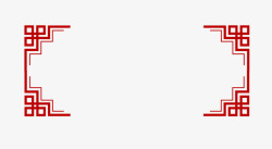中国风红色复古中国风花纹边框高清图片