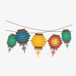 彩色灯笼素材中秋节喜庆灯笼矢量图高清图片