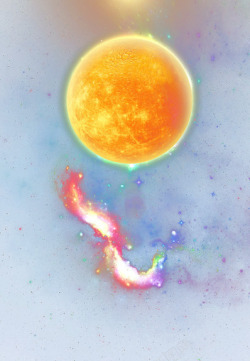 多彩星河圆月高清图片
