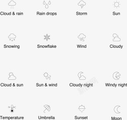 天气icon天气预报线型标icon图标高清图片