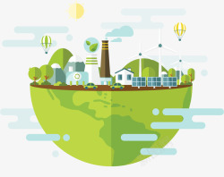 自然能源地球绿色生态系统矢量图高清图片