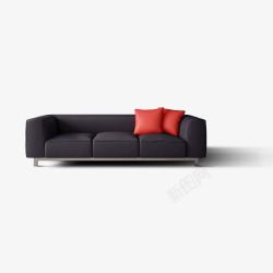 黑色沙发黑色现代沙发高清图片