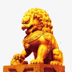 雄伟狮子像金色狮子高清图片