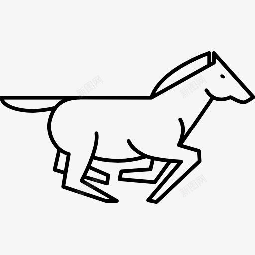 奔跑的马的轮廓图标png_新图网 https://ixintu.com 侧视图 动物 奔跑的马 概述 跑步 轮廓 马