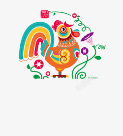 五彩鸡2017鸡年高清图片