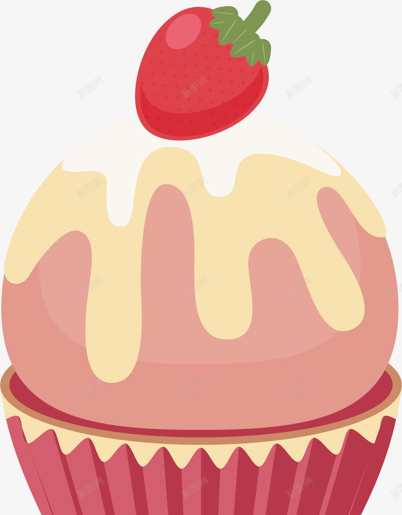抽象图食物糕点矢量图ai免抠素材_新图网 https://ixintu.com 奶油 甜品 糕点 红色 草莓 蛋糕 食物 矢量图