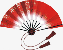 日本装饰花折扇卡通红色折扇高清图片