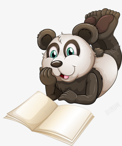 看书的小熊猫png免抠素材_新图网 https://ixintu.com 书本 书籍 熊猫 看书