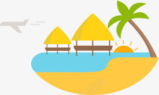 卡通沙滩海滩椰树png免抠素材_新图网 https://ixintu.com 卡通 椰树 沙滩 海滩