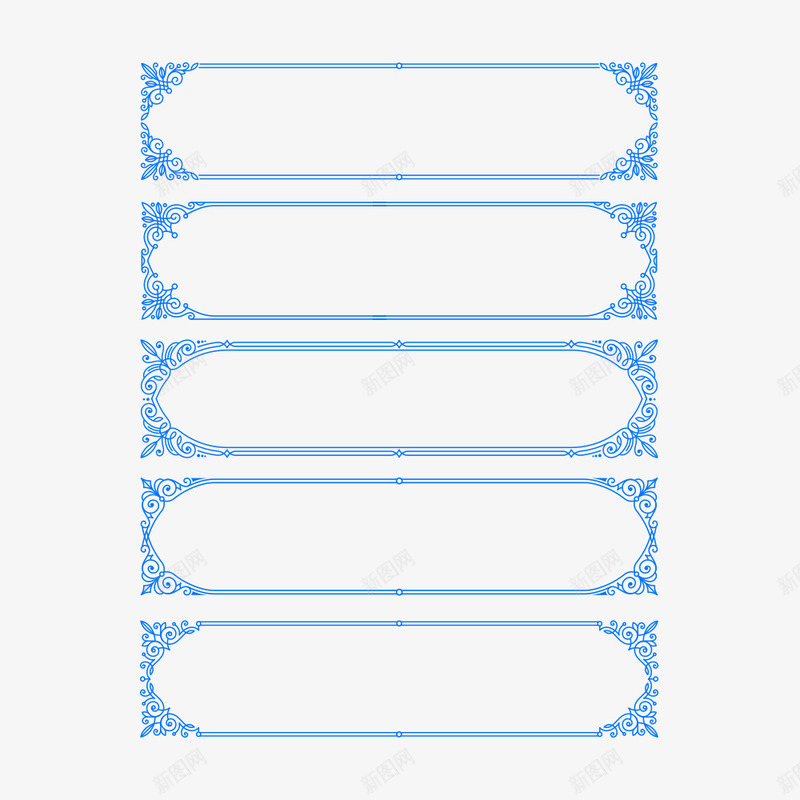 蓝色长方形花边框框png免抠素材_新图网 https://ixintu.com 图案 复古 底纹 条纹 框框 欧式 画框 相框 精美 线条 蓝色 蓝色框框 装饰