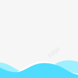 水波边框背景蓝色卡通波浪纹理高清图片