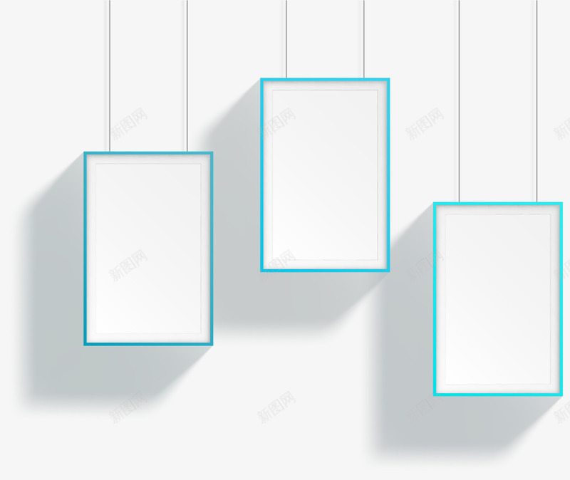 简约相框挂饰步骤矢量图ai免抠素材_新图网 https://ixintu.com 小清新 步骤 相框 矢量素材 简约 蓝色 矢量图