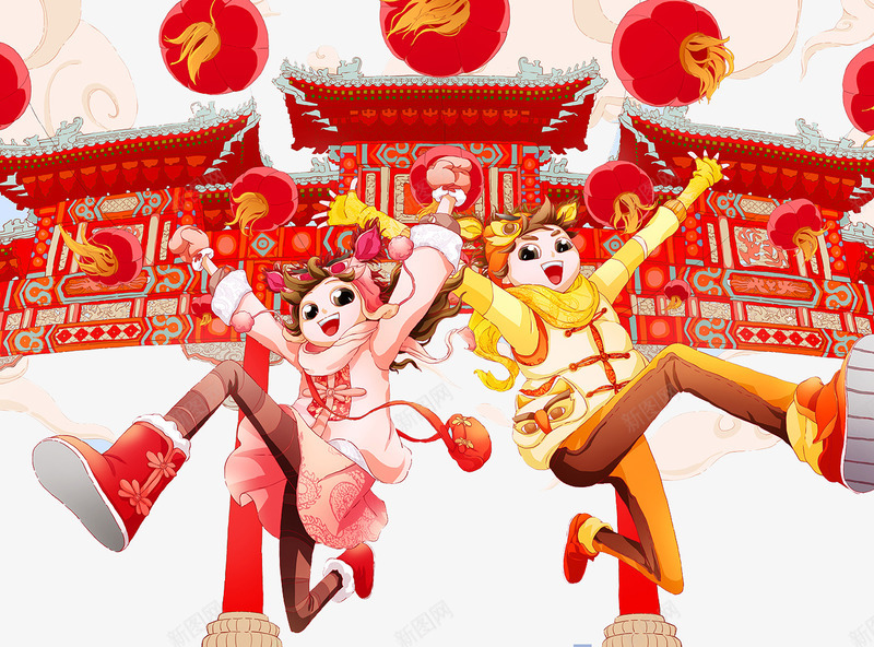 国庆盛典插画png免抠素材_新图网 https://ixintu.com 中秋国庆双节钜惠 国庆乐翻天 国庆嘉年华 国庆特惠 插画 盛典 迎中秋庆国庆