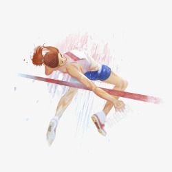 卡通跳高跳高的女运动员高清图片
