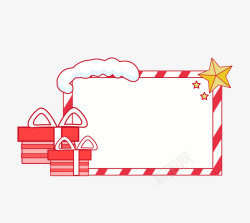 圣诞节电商手绘红色可爱圣诞礼物边框装饰图矢量图高清图片