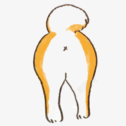宠物毛发护理卡通萨摩耶犬后屁股简图高清图片