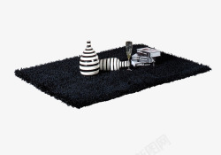 黑色高贵欧式地毯免费素材
