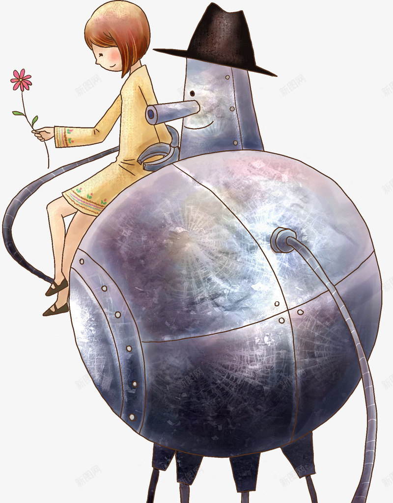 卡通星球人物女孩png免抠素材_新图网 https://ixintu.com 人物 卡通 女孩 星球