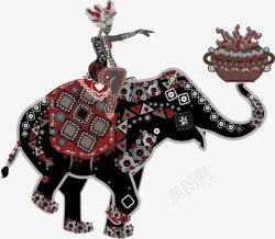 骑着大象的傣族人素材