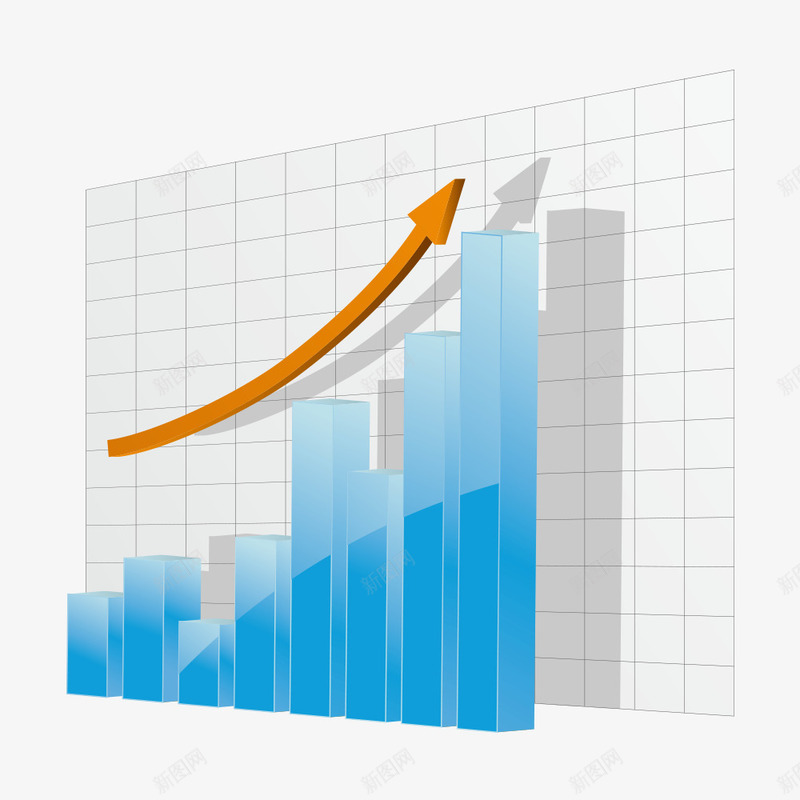 商业数据走势png免抠素材_新图网 https://ixintu.com 上升 上市 企业 增值 指标 柱状图 盈利 财富