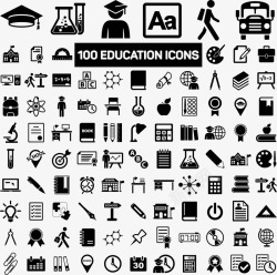 教育科黑色教育科学图标icon矢量图高清图片