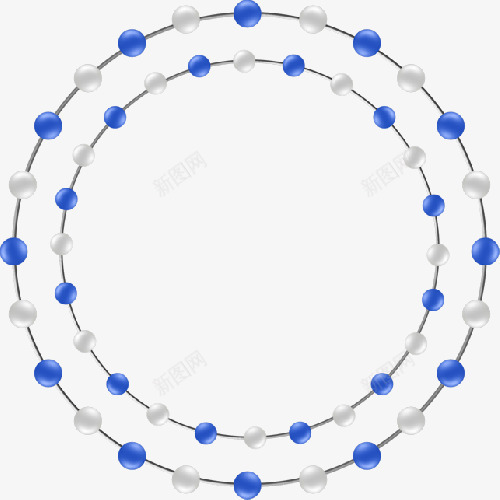 边框装饰png免抠素材_新图网 https://ixintu.com 圆形边框 珠子 相框 边框