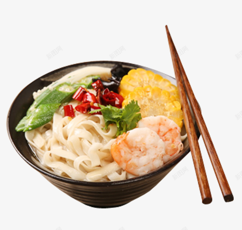 鲜虾河粉psd免抠素材_新图网 https://ixintu.com 凉拌 河粉 虾 食品