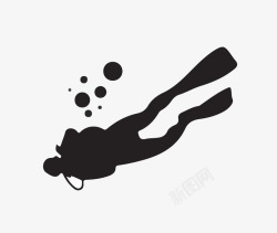卡通跳水潜水运动图标高清图片