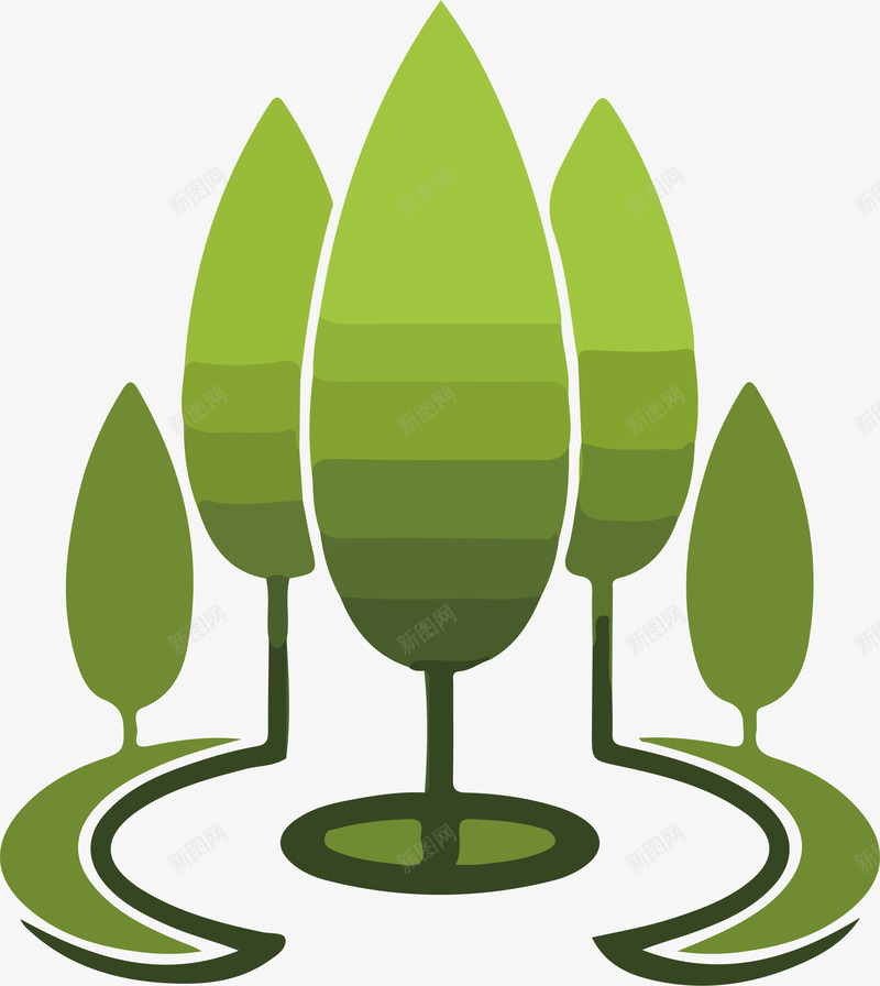 树丛标志矢量图图标ai_新图网 https://ixintu.com logo logo在线制作 圆形 平面 标志 树LOGO 树丛 树丛标志 渐变 矢量图