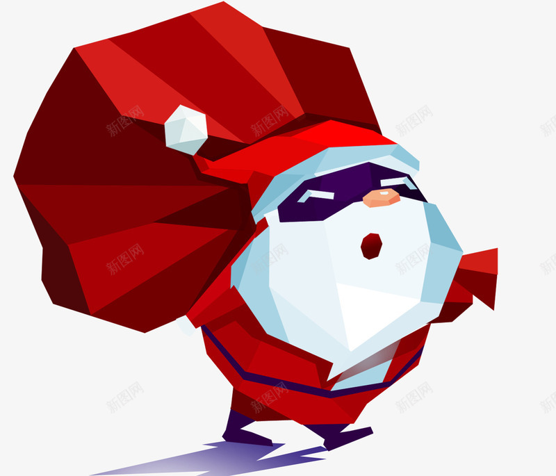 圣诞老人装饰图png免抠素材_新图网 https://ixintu.com 卡通人物图 圣诞老人 圣诞装饰图 背袋