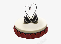 黑天鹅蛋糕黑天鹅情侣蛋糕高清图片