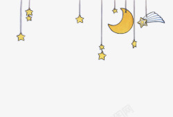 日系元素卡通月亮星星背景高清图片