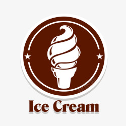 雪糕标签棕色圆形冰激凌图标高清图片