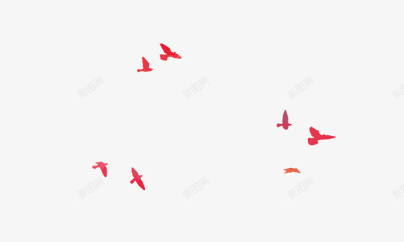 飞鸟漂浮图案装饰png免抠素材_新图网 https://ixintu.com 彩色 漂浮图案 装饰 设计 飞鸟