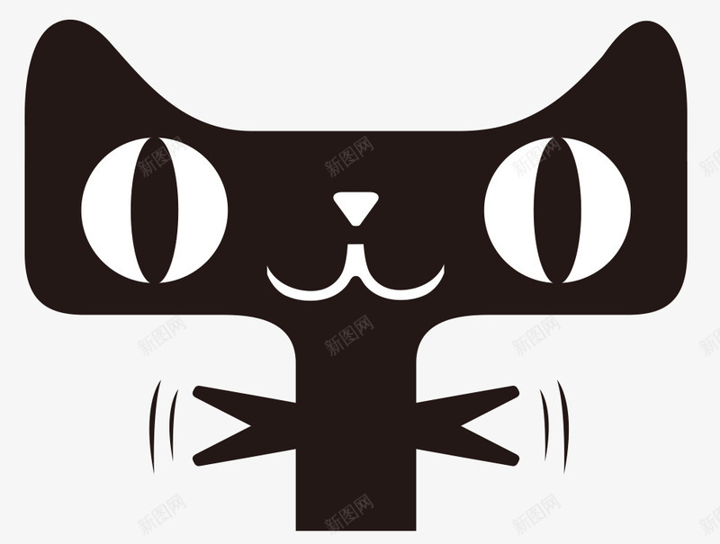 天猫快乐图标png_新图网 https://ixintu.com 卡通手绘 双十一 天猫 天猫卡通 快乐天猫 黑天猫