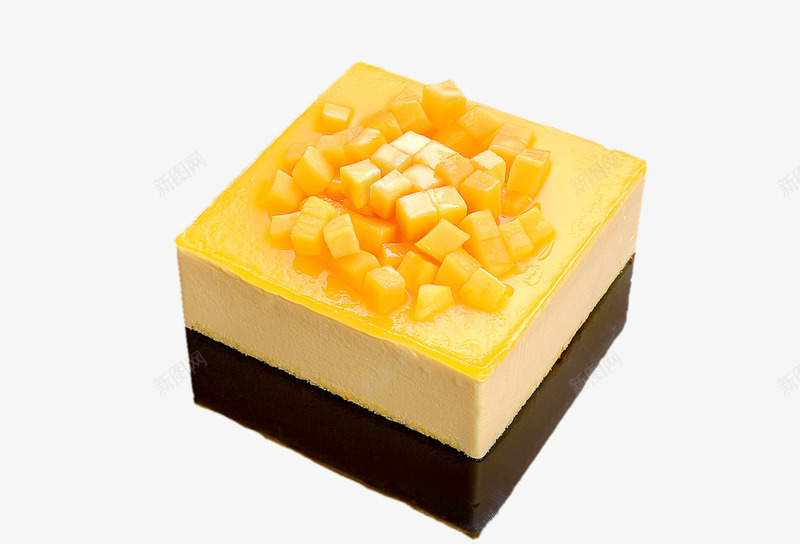 芒果蛋糕png免抠素材_新图网 https://ixintu.com 水果蛋糕 甜食 芒果 黄色