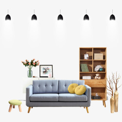 灰色沙发创意室内家居装饰高清图片