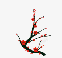 红色大气梅花素材