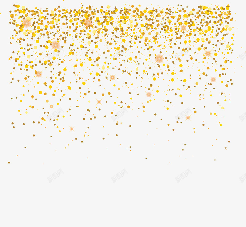 金色圆圈装饰png免抠素材_新图网 https://ixintu.com 免抠PNG 华丽 精美 节日装饰 金色圆点 金色粉末