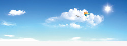 海鸥免扣元素蓝天白云气球阳光高清图片