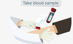 抽血化验医疗化验采集血样矢量图高清图片